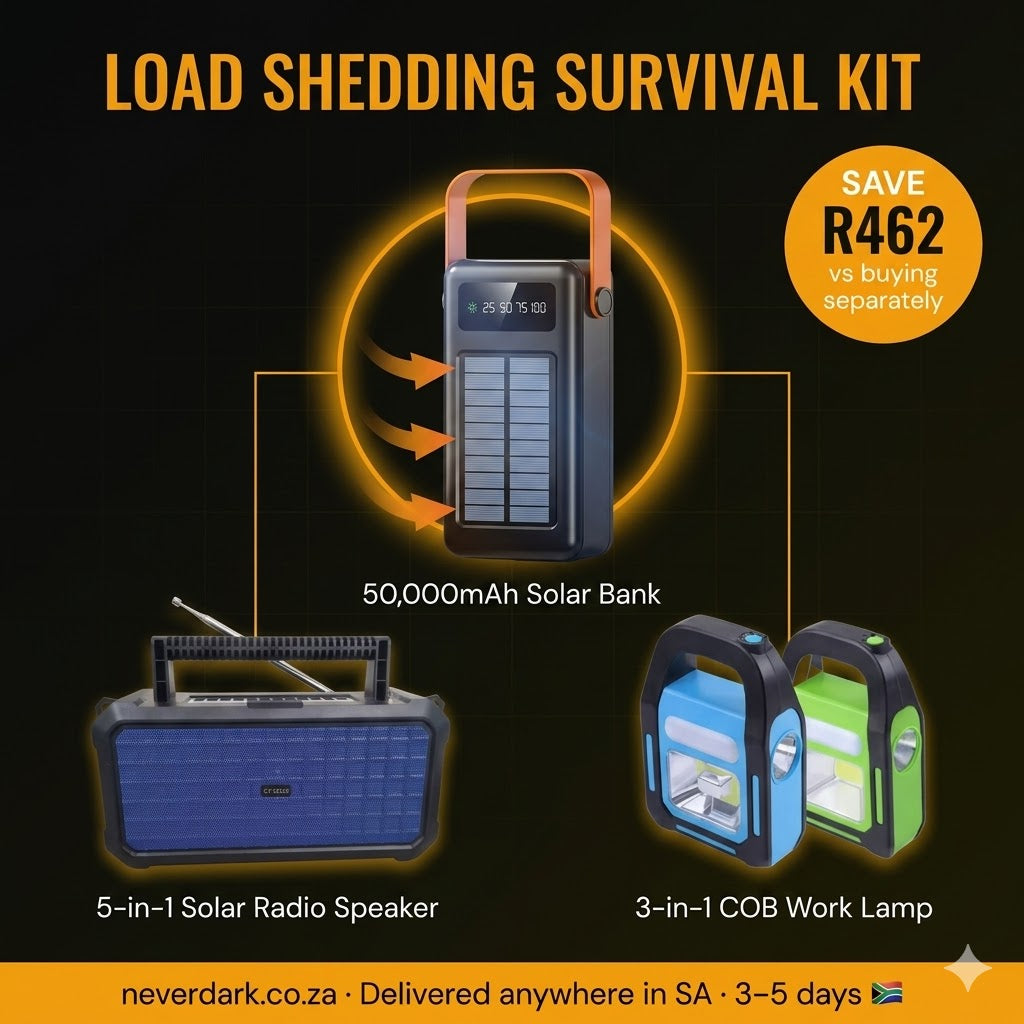 ☀️ Survival Kit — 3-in-1 Solar COB Work Lamp + Solar Radio + 50000mAh Solar Power Bank