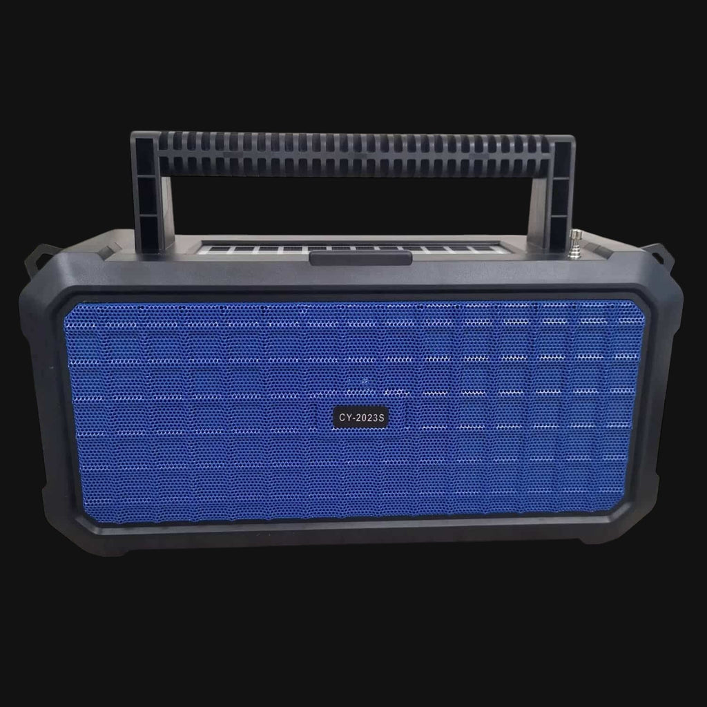 NeverDark 5-in-1 Solar Radio Speaker — FM Radio + Bluetooth + Torch + Power Bank + Solar